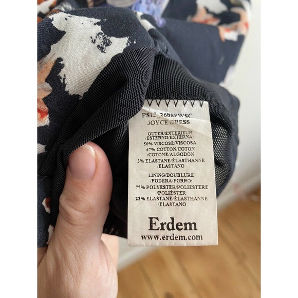 Erdem Floral Dress Designer Joyce Sheath in Size 4 - Picture 11 of 12